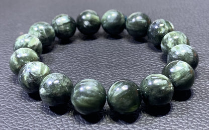 Seraphinite,AAAA Natural Authentic Russian Seraphinite Beads,12.3mm Bracelet,Seraphinite Beads Bracelet,Handmade Jewelry ET1195