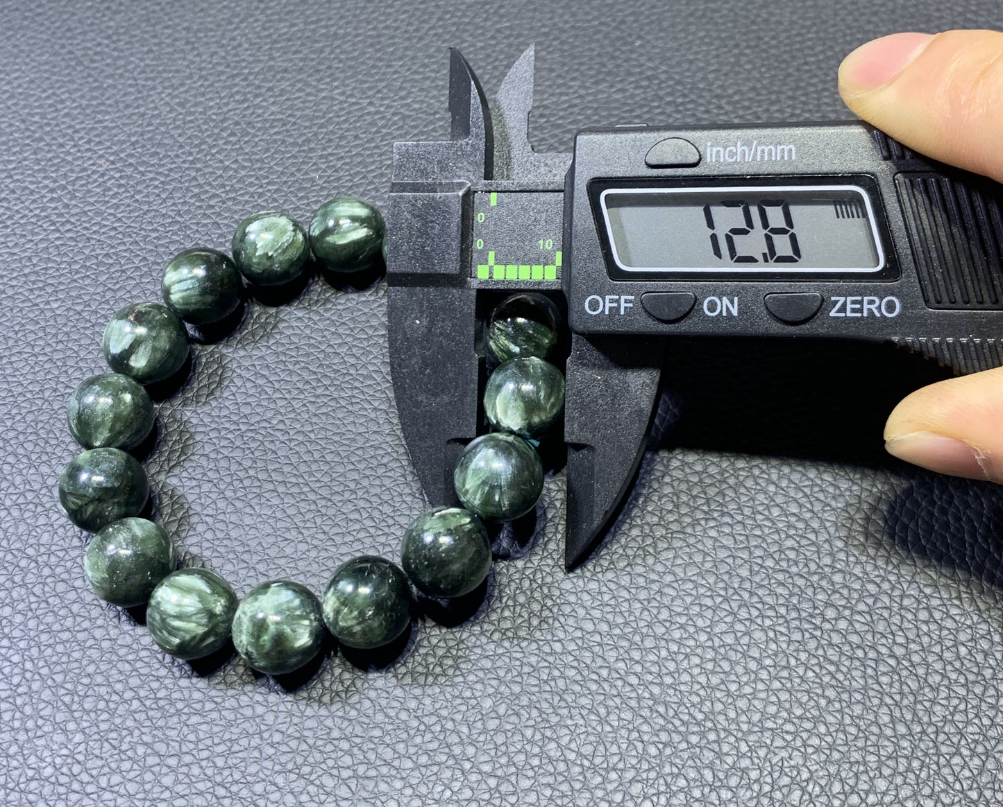 Seraphinite,AAAA Natural Authentic Russian Seraphinite Beads,12.3mm Bracelet,Seraphinite Beads Bracelet,Handmade Jewelry ET1195