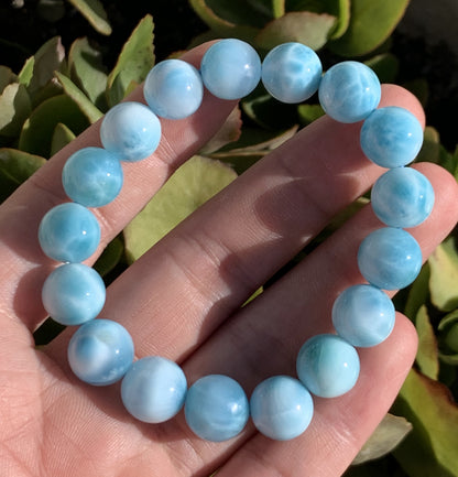 AAA Natural Authentic Dominican Larimar Bracelet,Gems Jewelry,Gems Bracelet,Crystal Bracelet,ET703