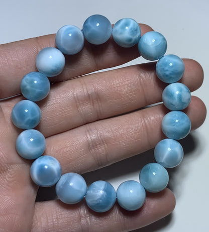 AAA Natural Authentic Dominican Larimar Bracelet,Gems Jewelry,Gems Bracelet,Crystal Bracelet,ET703