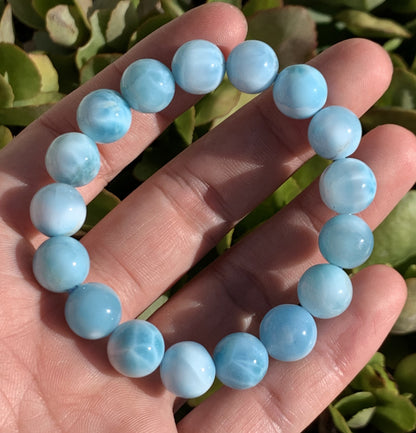 AAA Natural Authentic Dominican Larimar Bracelet,Larimar,Crystal Bracelet,Gems Bracelet ET626