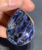 AAAA Natural Namibian Pietersite Silver Pendant,Blue Flashy Pietersite Cabochon,Pietersite Gemstone, Blue Pietersite ET797