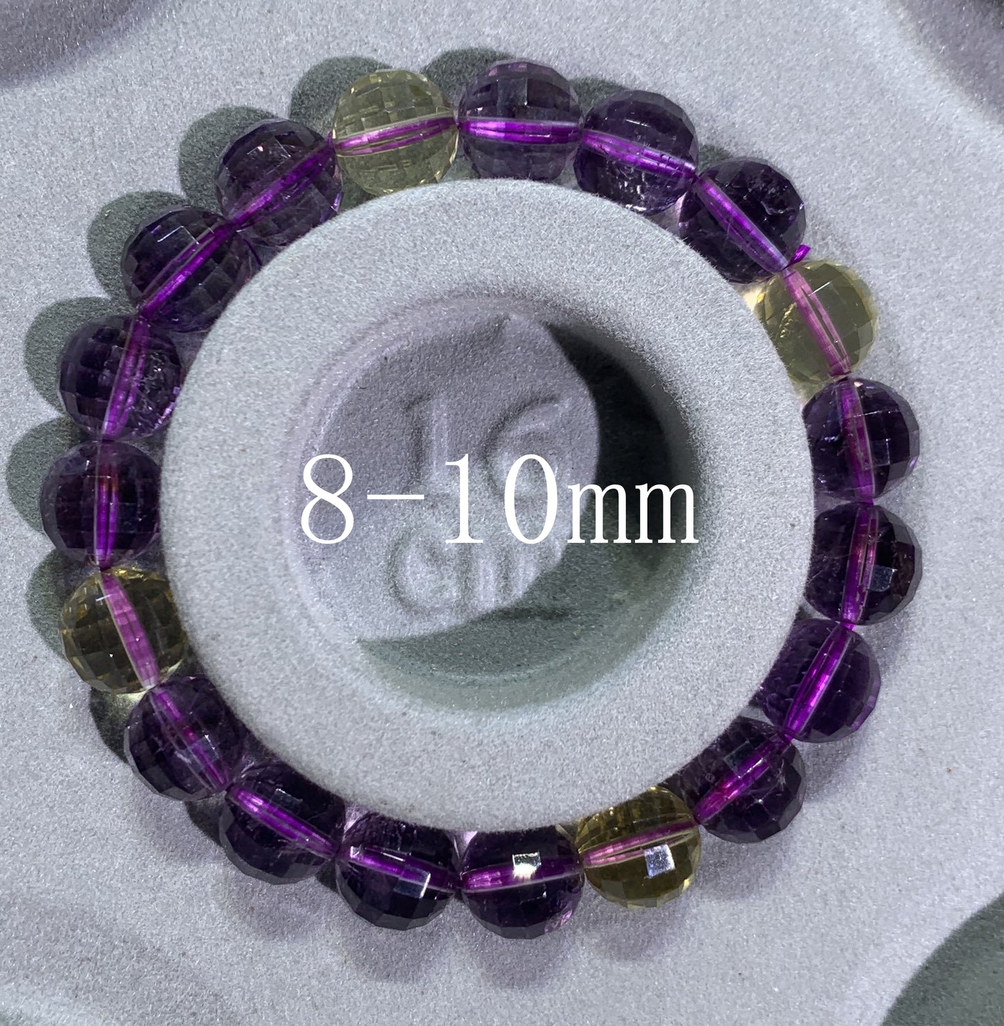 AAAA+ Natural Genuine Ametrine Bracelet,8-10mm Ballpoint Bracelet, Healing Crystal Bracelet,Crystal Bracelet ET1227