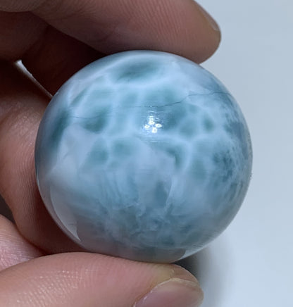 AAAA Natural Authentic Dominican Dominican Larimar,Larimar Stone, Larimar Ball, Large Size Gem Ball,30mm Ball,Larimar ET1233