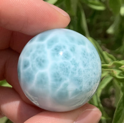 AAAA Natural Authentic Dominican Dominican Larimar,Larimar Stone, Larimar Ball, Large Size Gem Ball,30mm Ball,Larimar ET1233