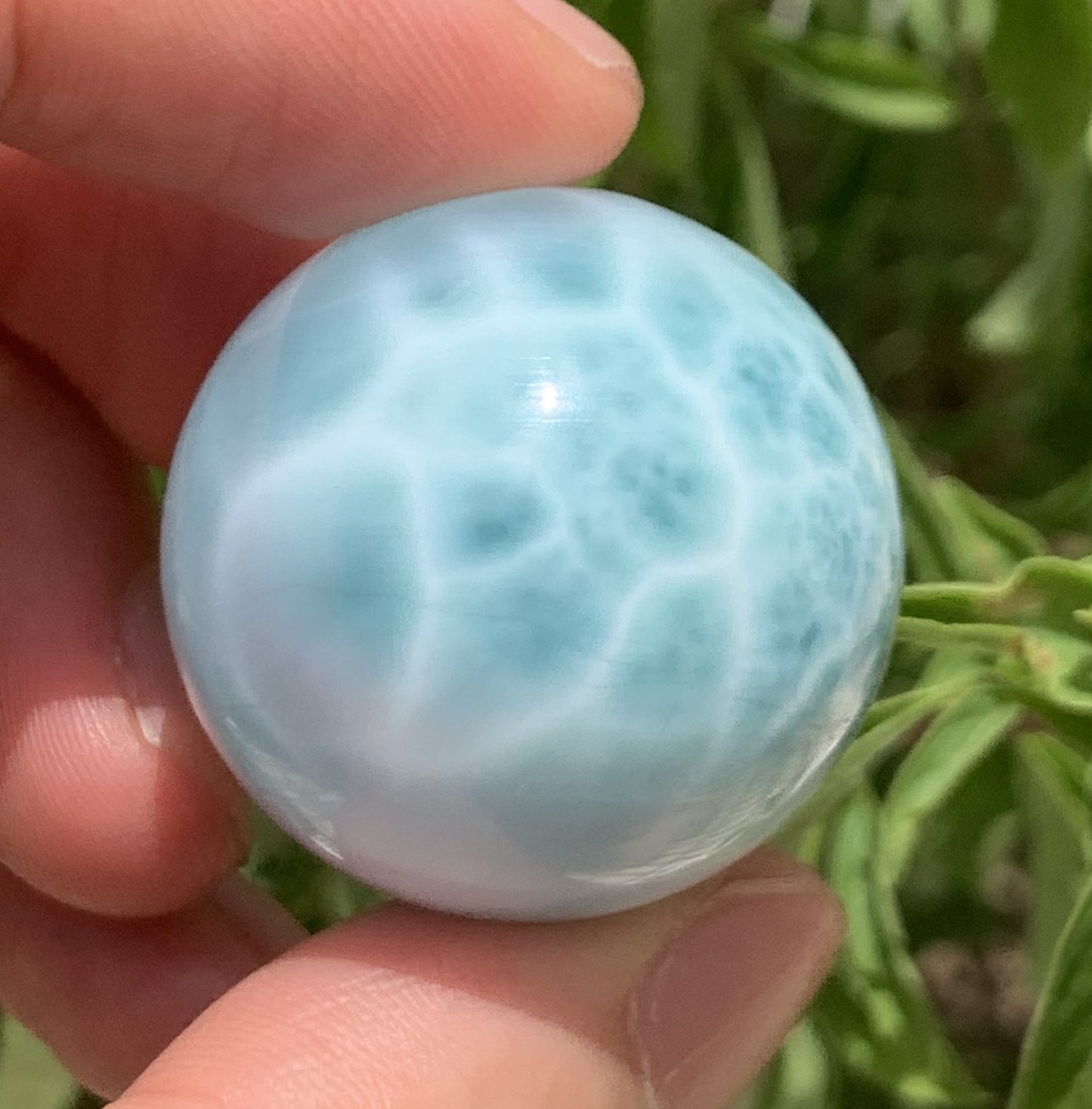 AAAA Natural Authentic Dominican Dominican Larimar,Larimar Stone, Larimar Ball, Large Size Gem Ball,30mm Ball,Larimar ET1233