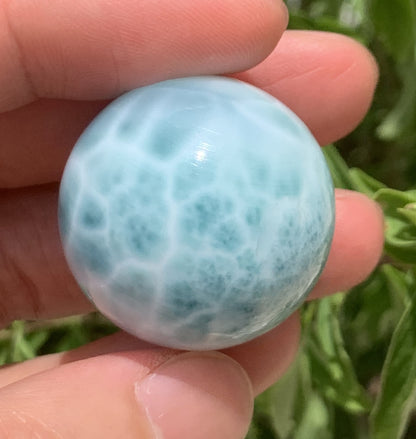 AAAA Natural Authentic Dominican Dominican Larimar,Larimar Stone, Larimar Ball, Large Size Gem Ball,30mm Ball,Larimar ET1233