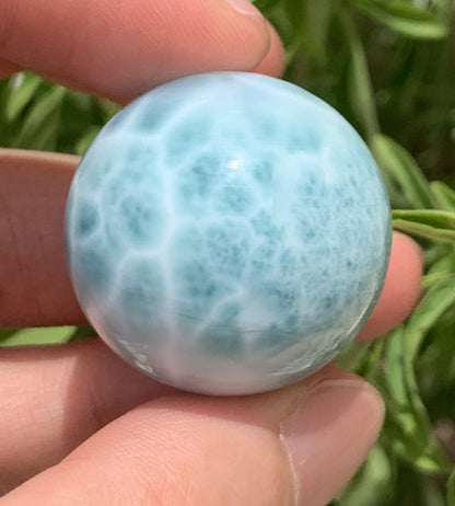 AAAA Natural Authentic Dominican Dominican Larimar,Larimar Stone, Larimar Ball, Large Size Gem Ball,30mm Ball,Larimar ET1233