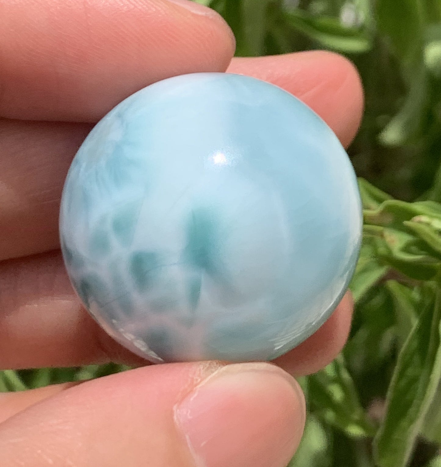 AAAA Natural Authentic Dominican Dominican Larimar,Larimar Stone, Larimar Ball, Large Size Gem Ball,30mm Ball,Larimar ET1233