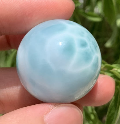 AAAA Natural Authentic Dominican Dominican Larimar,Larimar Stone, Larimar Ball, Large Size Gem Ball,30mm Ball,Larimar ET1233