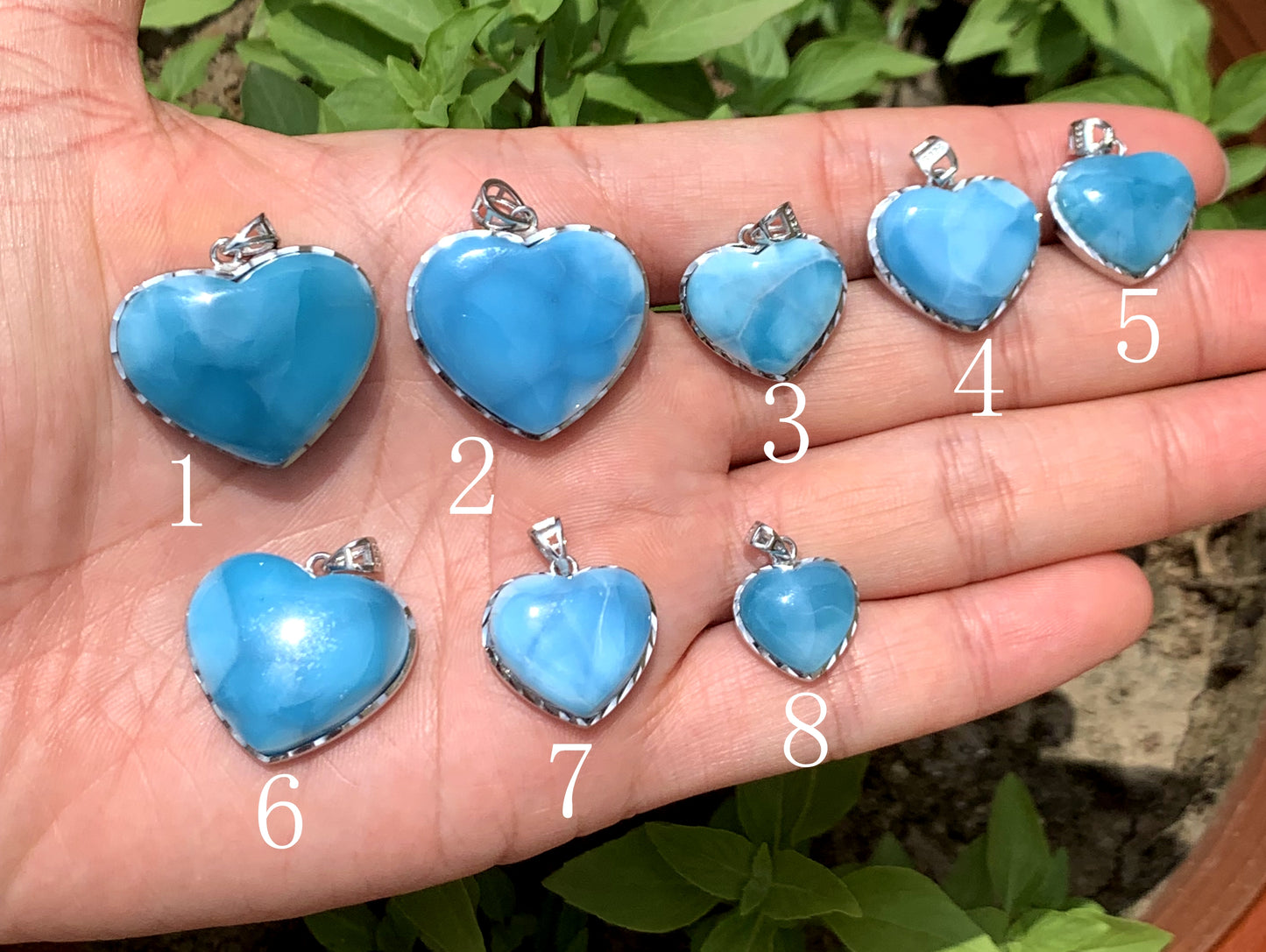 AAA++ Natural Authentic Dominican Larimar Pendants, Larimar Stone,Gift For Her,Heart Shape Jewelry,Larimar Jewelry ET03