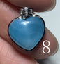 AAA++ Natural Authentic Dominican Larimar Pendants, Larimar Stone,Gift For Her,Heart Shape Jewelry,Larimar Jewelry ET03