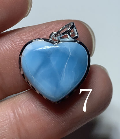 AAA++ Natural Authentic Dominican Larimar Pendants, Larimar Stone,Gift For Her,Heart Shape Jewelry,Larimar Jewelry ET03