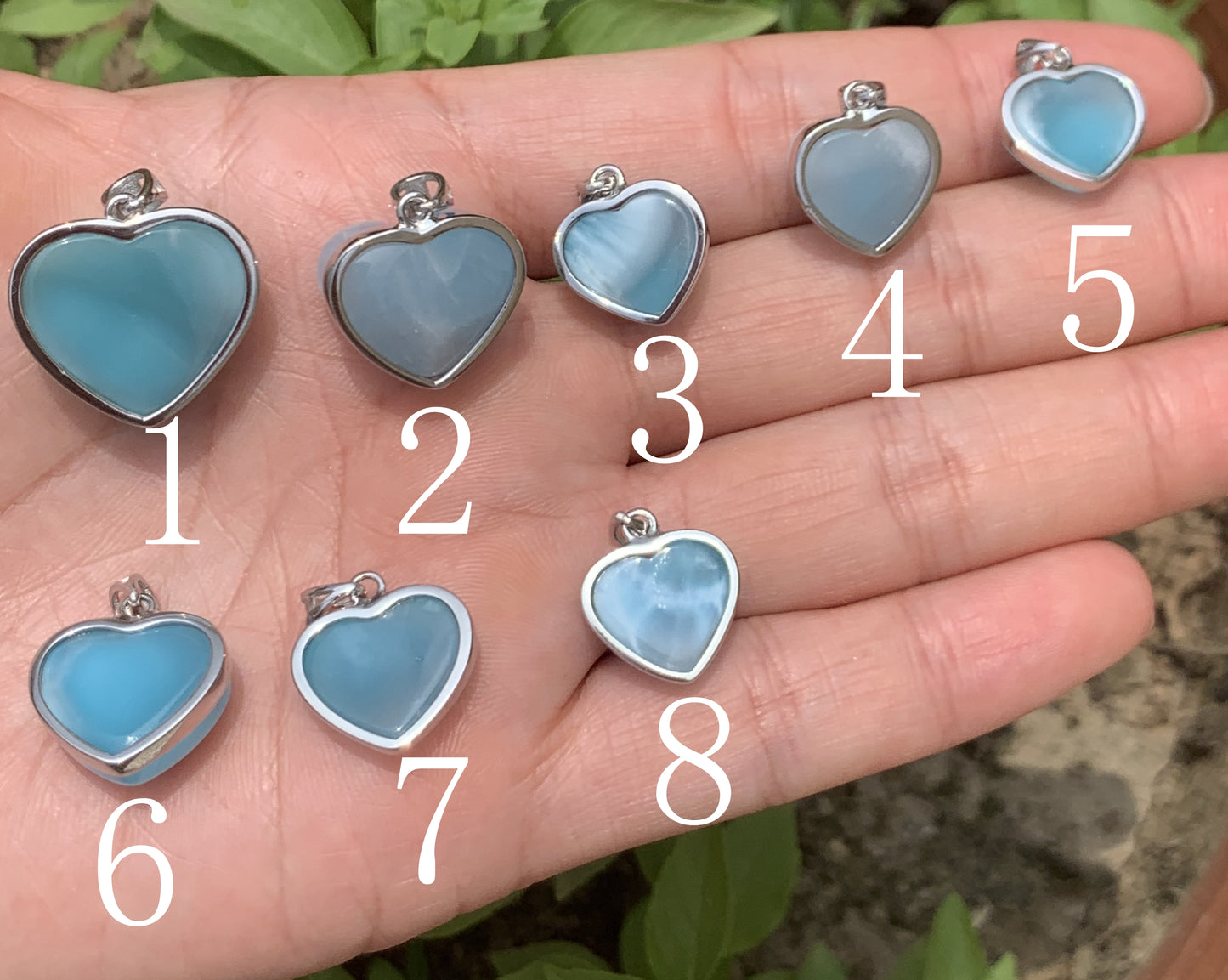 AAA++ Natural Authentic Dominican Larimar Pendants, Larimar Stone,Gift For Her,Heart Shape Jewelry,Larimar Jewelry ET04