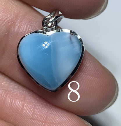 AAA++ Natural Authentic Dominican Larimar Pendants, Larimar Stone,Gift For Her,Heart Shape Jewelry,Larimar Jewelry ET04