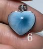 AAA++ Natural Authentic Dominican Larimar Pendants, Larimar Stone,Gift For Her,Heart Shape Jewelry,Larimar Jewelry ET04