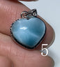 AAA++ Natural Authentic Dominican Larimar Pendants, Larimar Stone,Gift For Her,Heart Shape Jewelry,Larimar Jewelry ET04