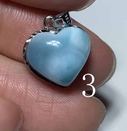 AAA++ Natural Authentic Dominican Larimar Pendants, Larimar Stone,Gift For Her,Heart Shape Jewelry,Larimar Jewelry ET04