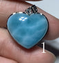 AAA++ Natural Authentic Dominican Larimar Pendants, Larimar Stone,Gift For Her,Heart Shape Jewelry,Larimar Jewelry ET04