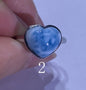 AAAA Natural Larimar Ring,925 Silver Ring,Heart-Shaped Lariamr Ring,Handmade Silver Ring,Natural StonesAdjustable Size Ring ET08