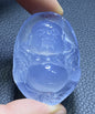 AAA+ Natural  Authentic Dominican Blue Chalcedony Pendant,HandmadeHand-carved Buddha StatuePendant,Turkey Blue Chalcedony ET013