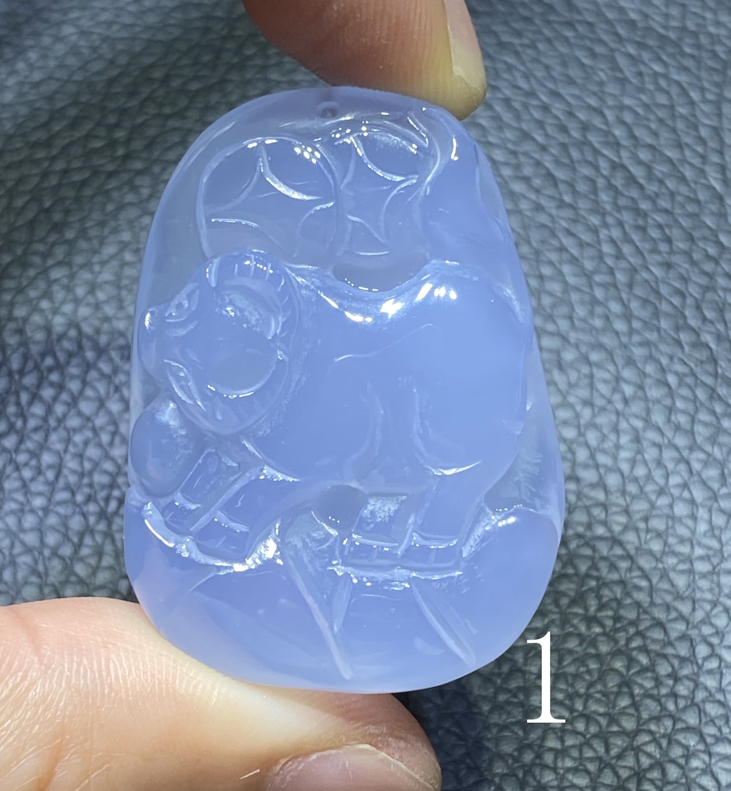 AAAA+ Natural  Authentic Dominican Blue Chalcedony Pendant,HandmadeHand-carved Buddha StatuePendant,Turkey Blue Chalcedony ET016