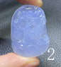 AAAA+ Natural  Authentic Dominican Blue Chalcedony Pendant,HandmadeHand-carved Buddha StatuePendant,Turkey Blue Chalcedony ET016