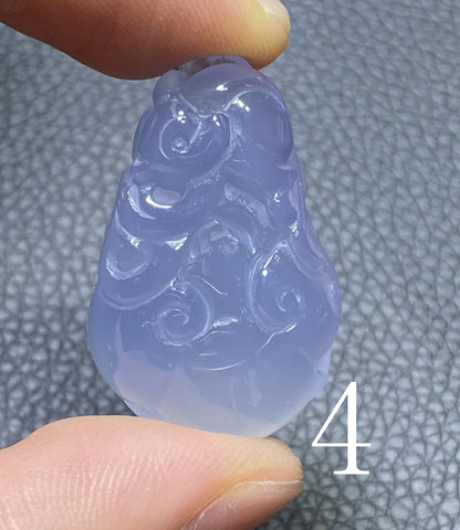 AAAA+ Natural  Authentic Dominican Blue Chalcedony Pendant,HandmadeHand-carved Buddha StatuePendant,Turkey Blue Chalcedony ET016