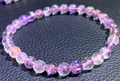 Natural Authentic Super Seven Bracelet,Super 7 Bracelet,Healing Stone Jewelry,6mm Bead Bracelet,Crystal Bracelet,ET163