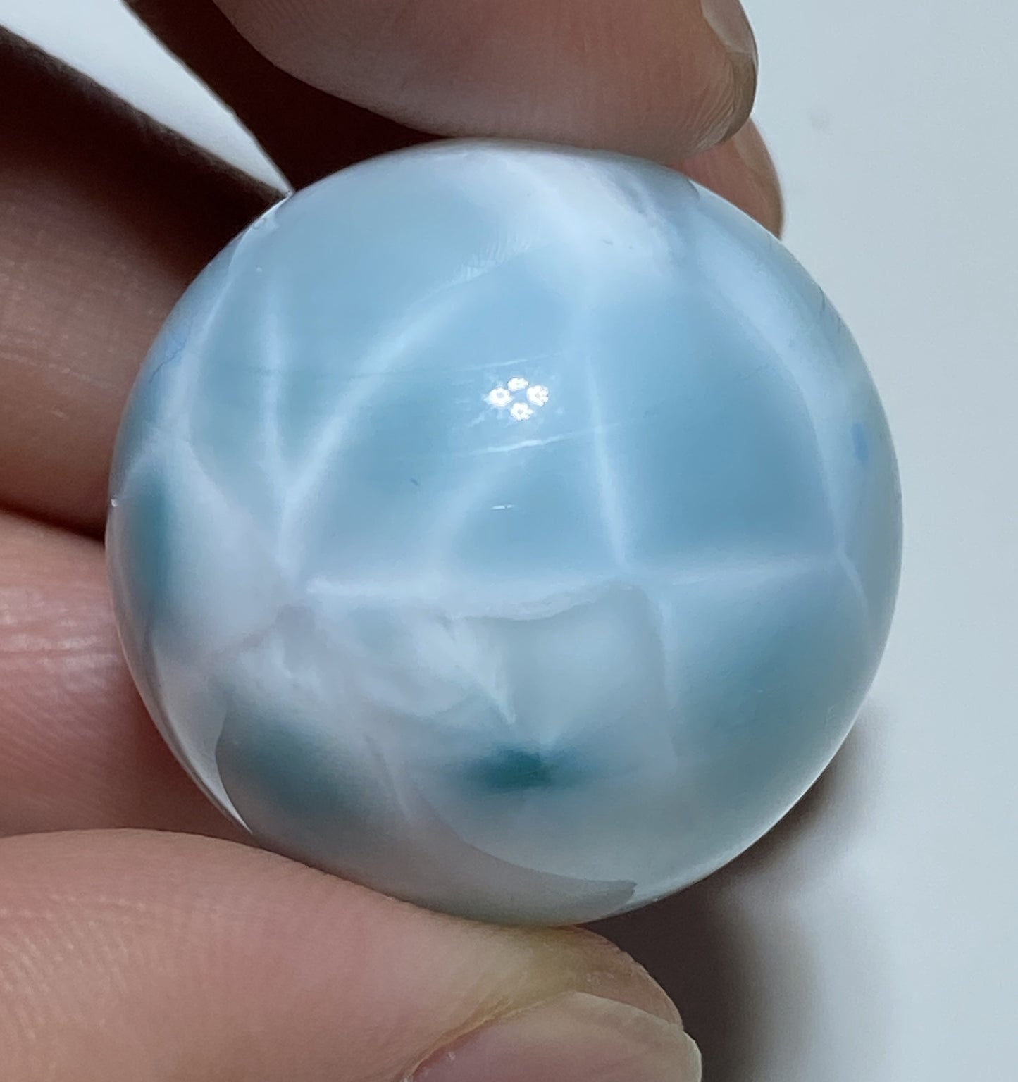 Natural Authentic Dominican Larimar Bead,Larimar Stone,Larimar Jewelry,Larimar Bead,Larimar Ball,Gift For Women,ET1238