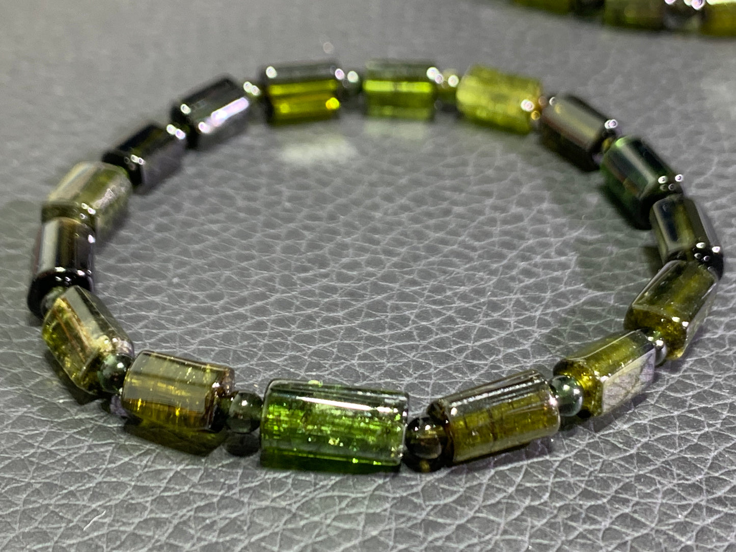 AAAA+ Natural Authentic Tourmaline Bracelet,Green Tourmaline Bracelet,Rainbow Tourmaline Bracelet,Crystal Bracelet ET1166