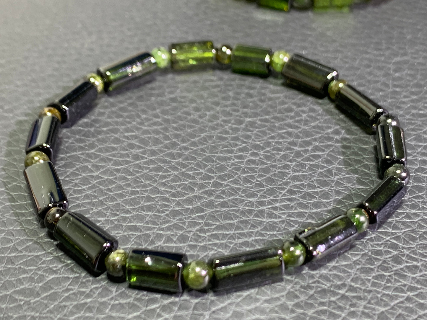 AAAA+ Natural Authentic Tourmaline Bracelet,Green Tourmaline Bracelet,Rainbow Tourmaline Bracelet,Crystal Bracelet ET1166