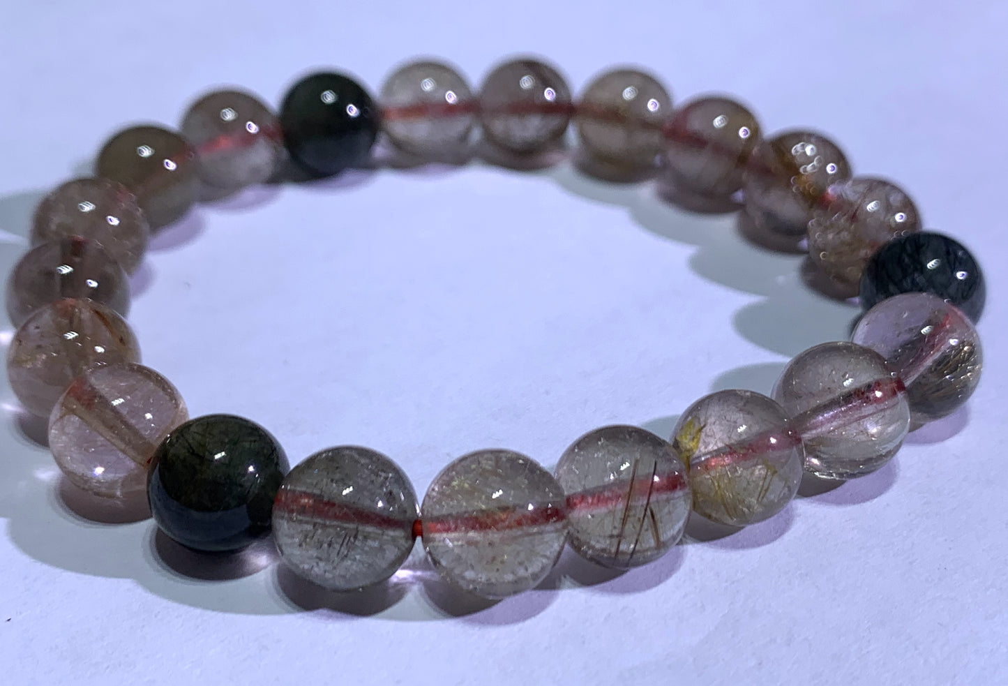 Rutilated Quartz Bracelet,Natural Rutilated Quartz Bracelet,9mm Bracelet,Lucky Bracelet,Handmade jewelry ET058