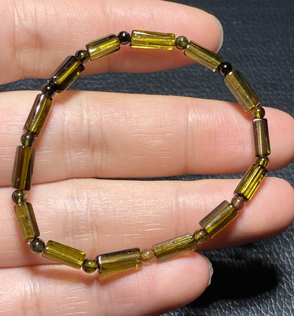 Natural Tourmaline Bracelet,Green Tourmaline Jewelry,Tourmaline Bracelet For Women,Crystal Bracelet, ET078