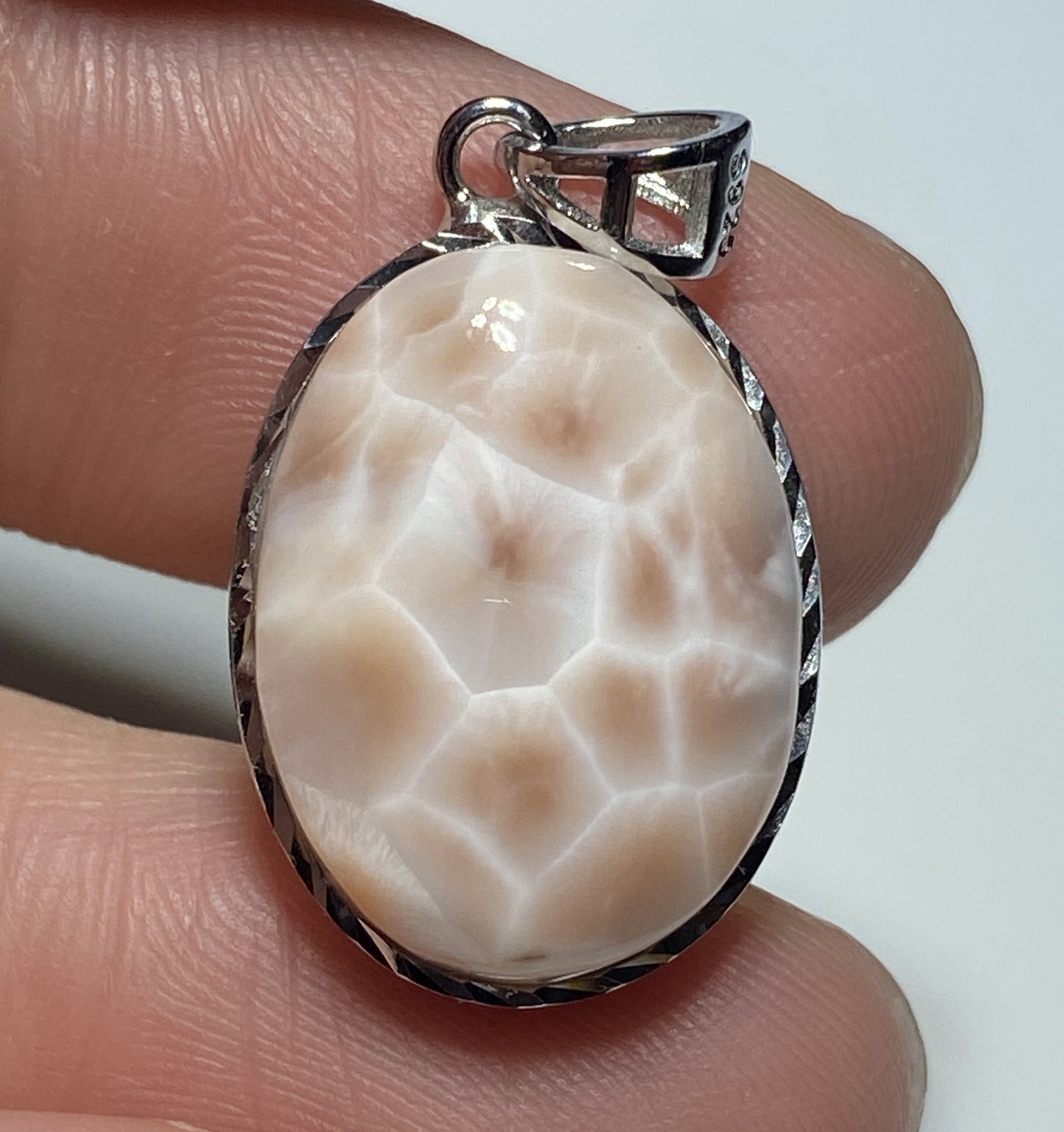 Thomsonite Pendant,AAAA+ Natural Authentic Thomsonite Pendant,925 Silver Pendant,Gemstone Pendant,Pink Larimar ET1237