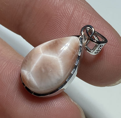 Natrolite Pendant,AAAA+ Natural Authentic Natrolite Pendant,925 Silver Pendant,Gemstone Pendant,Pink Larimar ET120