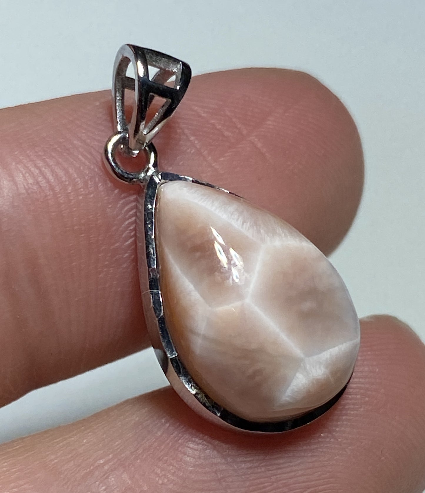 Natrolite Pendant,AAAA+ Natural Authentic Natrolite Pendant,925 Silver Pendant,Gemstone Pendant,Pink Larimar ET120