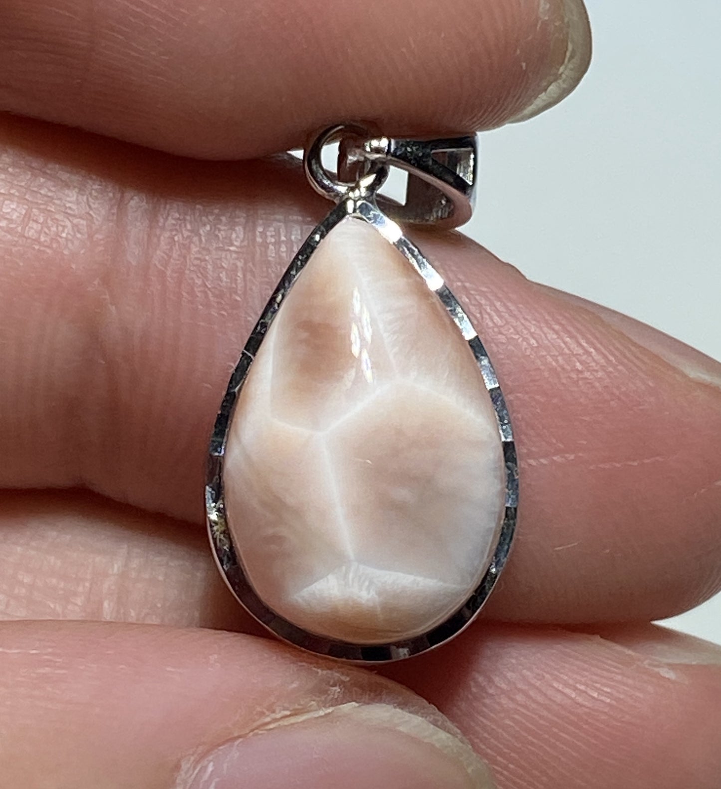 Natrolite Pendant,AAAA+ Natural Authentic Natrolite Pendant,925 Silver Pendant,Gemstone Pendant,Pink Larimar ET120