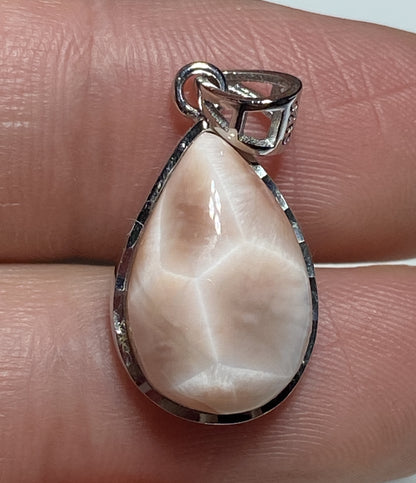 Natrolite Pendant,AAAA+ Natural Authentic Natrolite Pendant,925 Silver Pendant,Gemstone Pendant,Pink Larimar ET120