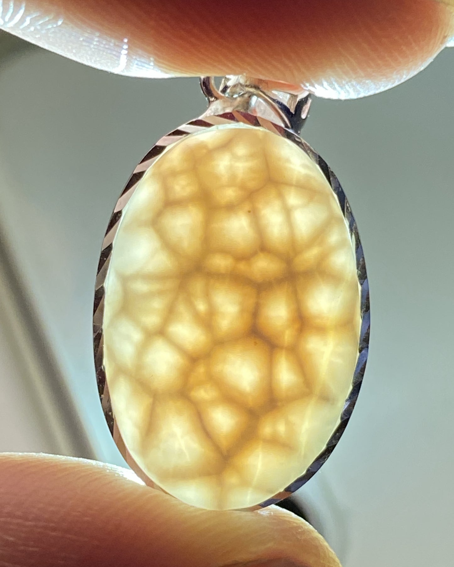 Natrolite Pendant,AAAA+ Natural Authentic Natrolite Pendant,925 Silver Pendant,Gemstone Pendant,Pink Larimar ET123