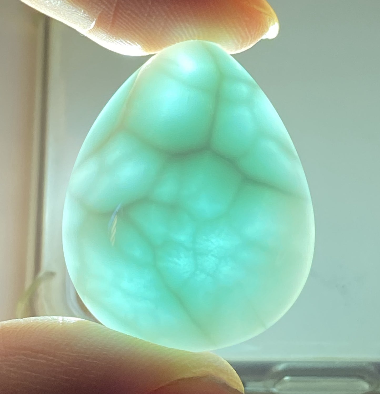 Larimar,AAAA+ Natural Authentic Dominican Larimar Pendant,Green Larimar,Larimar Stone,Healing Stone Jewelry,Larimar Jewelry ET127