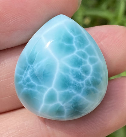 Larimar,AAAA+ Natural Authentic Dominican Larimar Pendant,Green Larimar,Larimar Stone,Healing Stone Jewelry,Larimar Jewelry ET128