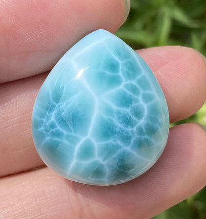 Larimar,AAAA+ Natural Authentic Dominican Larimar Pendant,Green Larimar,Larimar Stone,Healing Stone Jewelry,Larimar Jewelry ET128