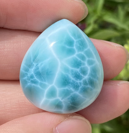 Larimar,AAAA+ Natural Authentic Dominican Larimar Pendant,Green Larimar,Larimar Stone,Healing Stone Jewelry,Larimar Jewelry ET128