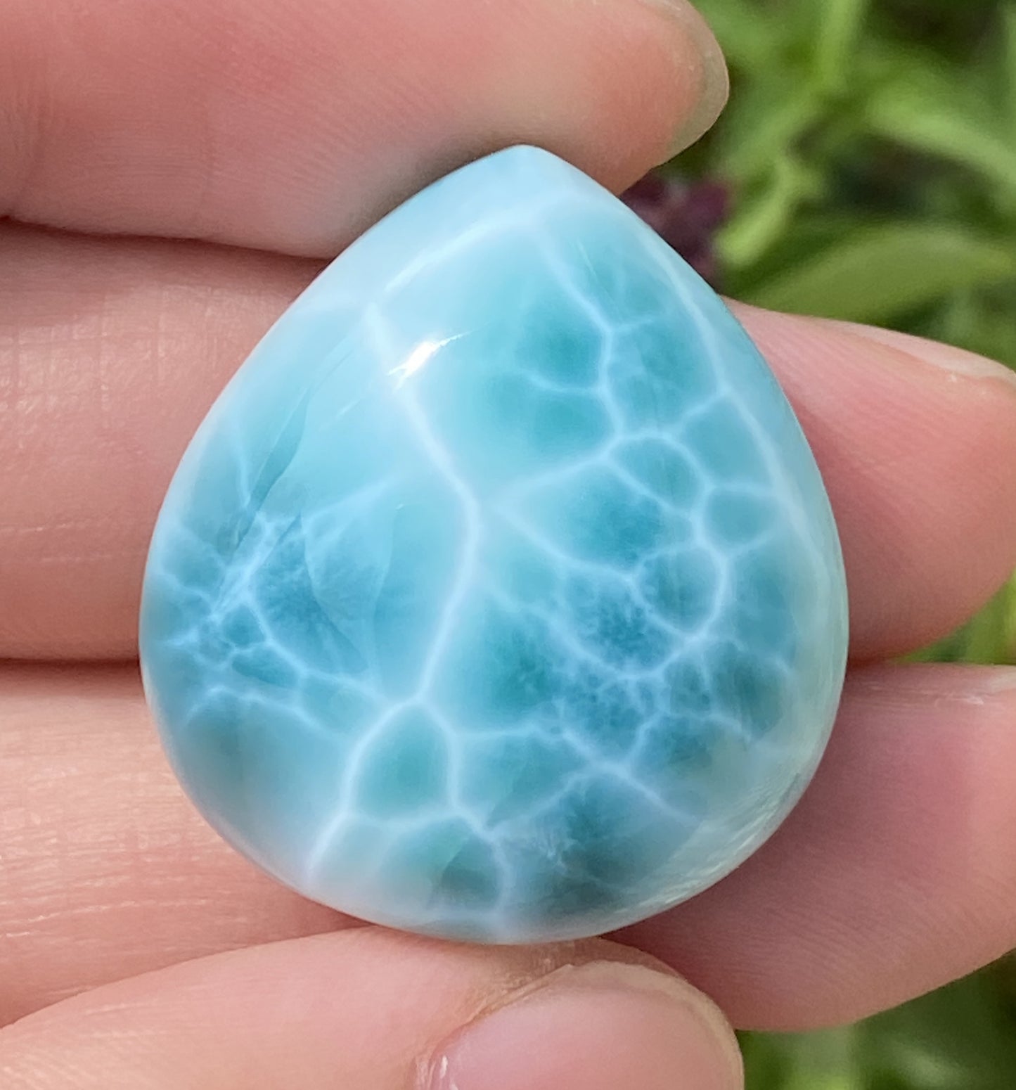 Larimar,AAAA+ Natural Authentic Dominican Larimar Pendant,Green Larimar,Larimar Stone,Healing Stone Jewelry,Larimar Jewelry ET128