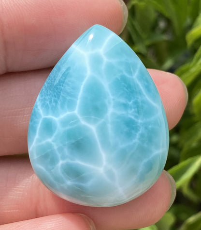 Larimar,AAAA+ Natural Authentic Dominican Larimar Pendant,Green Larimar,Larimar Stone,Healing Stone Jewelry,Larimar Jewelry ET132