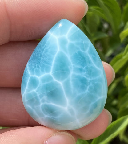 Larimar,AAAA+ Natural Authentic Dominican Larimar Pendant,Green Larimar,Larimar Stone,Healing Stone Jewelry,Larimar Jewelry ET132