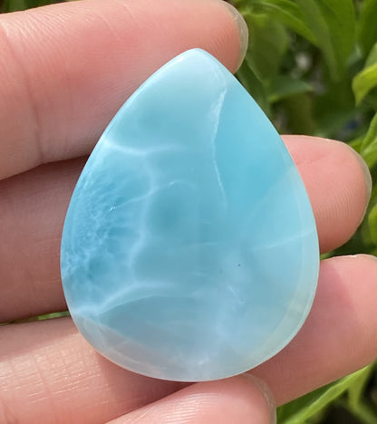 Larimar,AAAA+ Natural Authentic Dominican Larimar Pendant,Green Larimar,Larimar Stone,Healing Stone Jewelry,Larimar Jewelry ET132