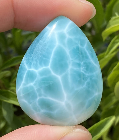 Larimar,AAAA+ Natural Authentic Dominican Larimar Pendant,Green Larimar,Larimar Stone,Healing Stone Jewelry,Larimar Jewelry ET132