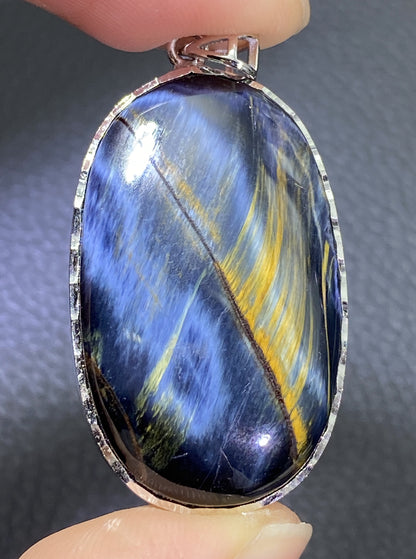 AAAA Natural Namibian Pietersite 925 Silver Pendant, Colored Full Fire Pietersite Pendant, Pietersite Gemstone ET137